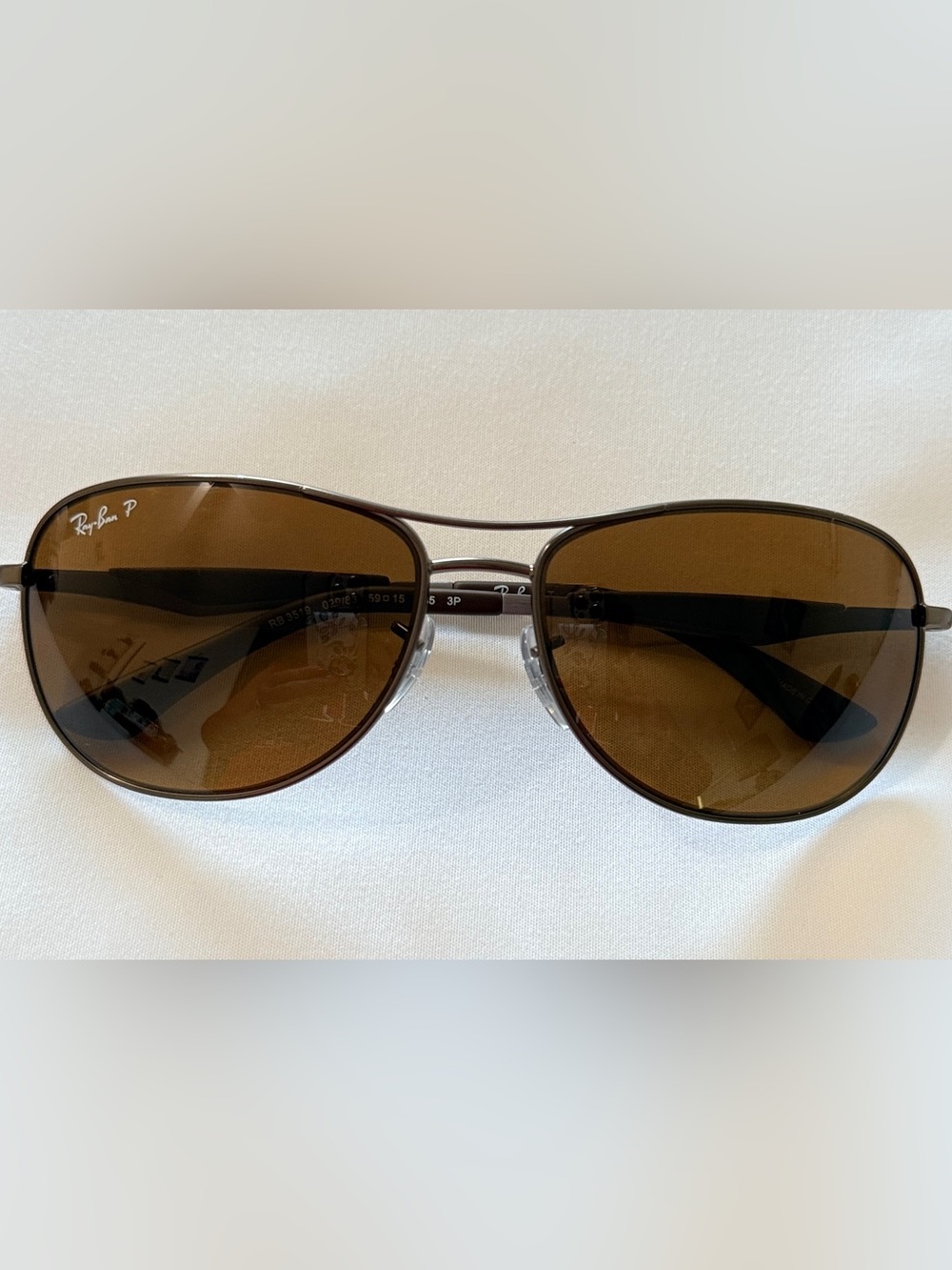 Ray-Ban RB3519 59mm Matte Gunmetal Polarized Brown Lens Sunglasses NEW